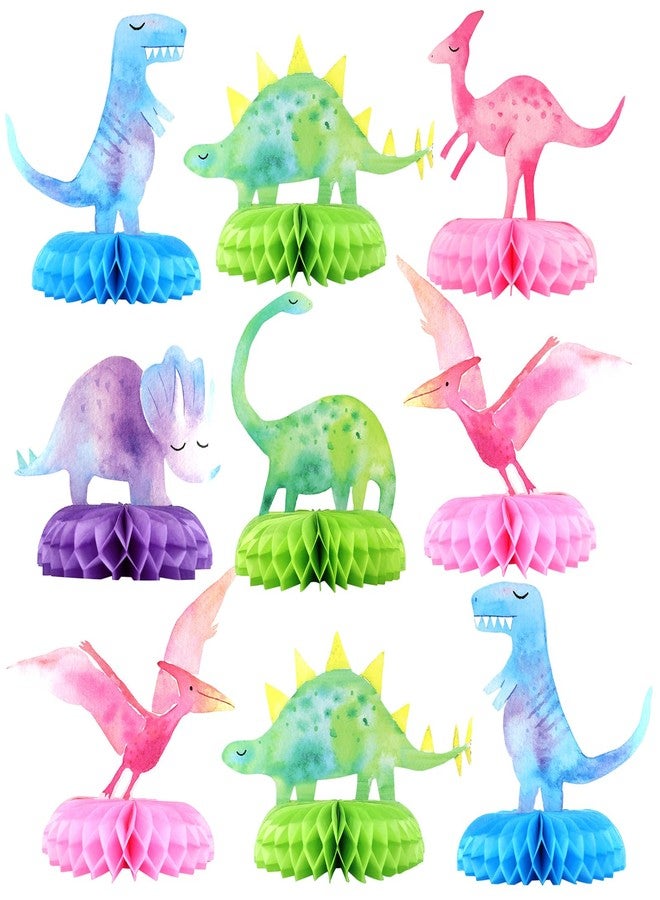 HaPiBiDesign Dinosaur Baby Shower Centerpieces - 12 PCS Dino Party Honeycomb Centerpieces for Decorations - Dino Center Piece Dinosaur Table Topper for Kid - Image 1